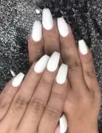 White Long Almond 50pc Nail Set